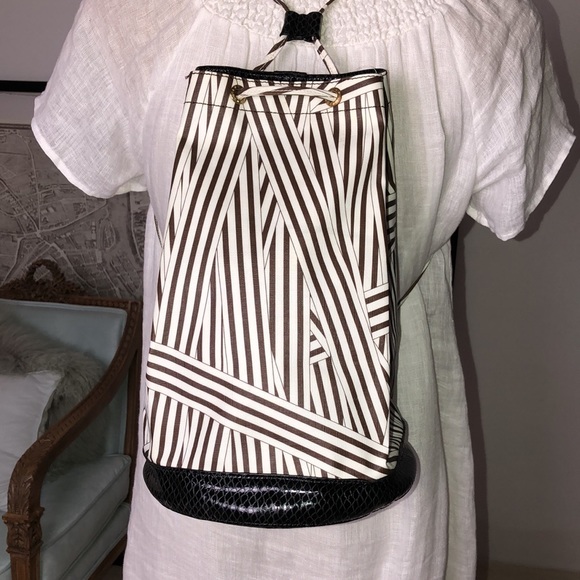 Henri Bandel desturbed Backpack canvas and leather
